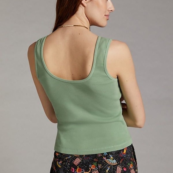 nwt Dailu Practice by Anthropologie Simone V-Neck Tank Top Moss Green Medium - Picture 5 of 6